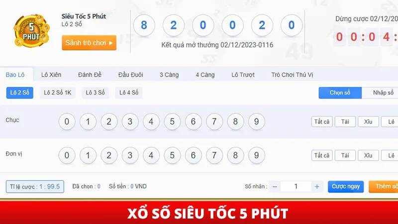 Xổ số siêu tốc 5 phút